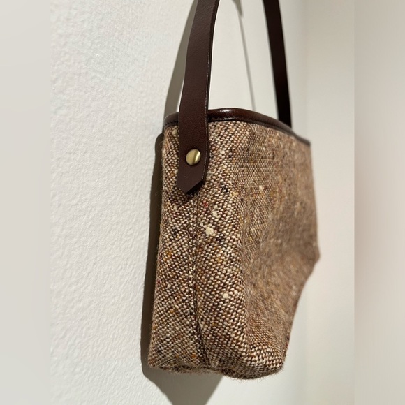 Genuine Leather and tweed Banana Republic mini bag- brown - Picture 2 of 8